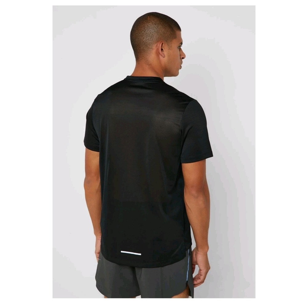 Nike Dri-FIT Mens Large Short Sleeve Black Running Training Gym Logo TShirt Top - Picture 3 of 16